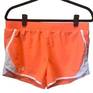 New Under Armour Girl’s Fly By Shorts Melon Orange Color Size XL